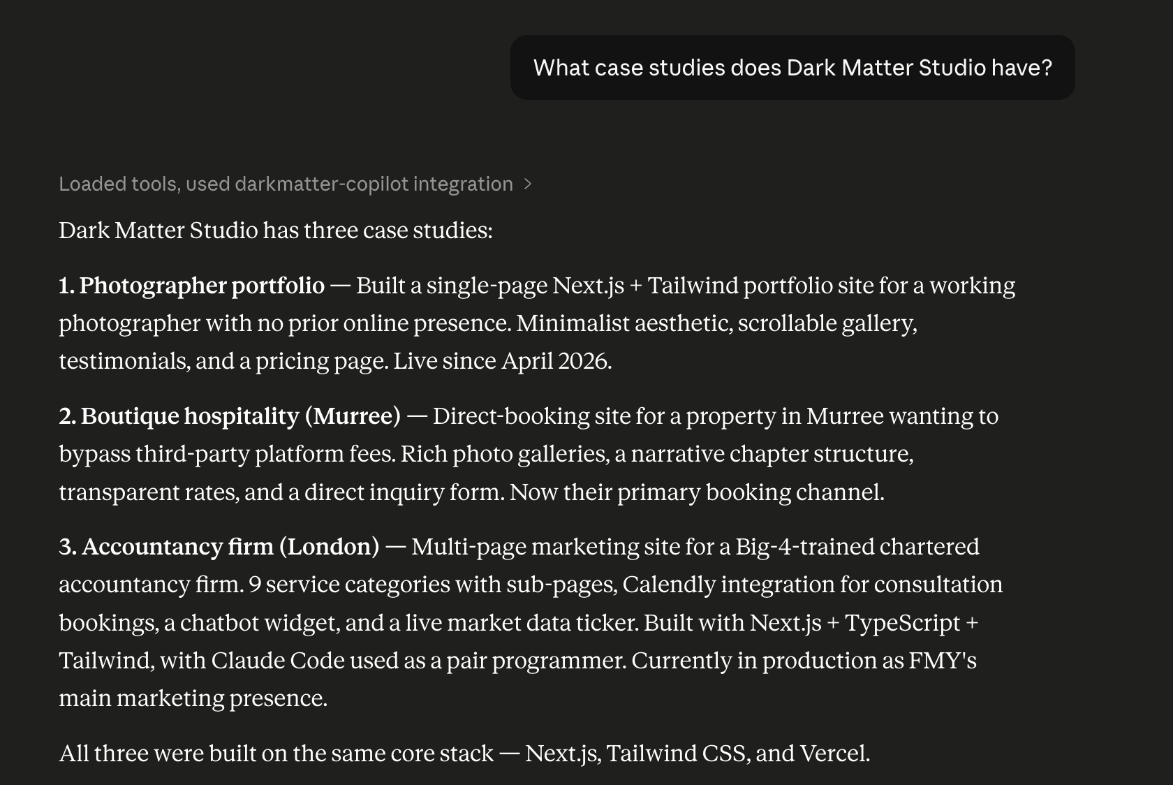 Asking about past work